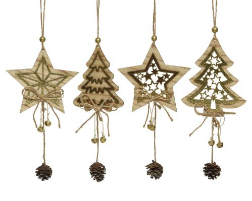 Ozdoba vianočná drevo záves