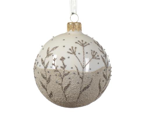 Guľa vianočná x1 biela sklo