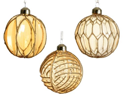 Guľa vianočná x1 zlatá sklo