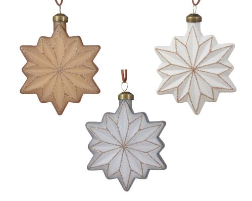 Guľa vianočná vločka x1 mix sklo