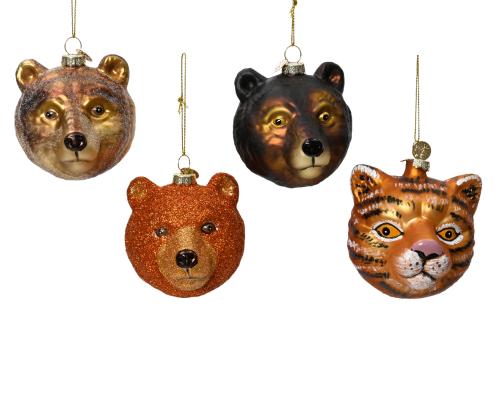 Guľa vianočná zvieratko x1 mix sklo