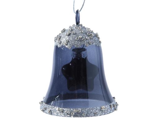 Guľa vianočná x1 zvonček sklo