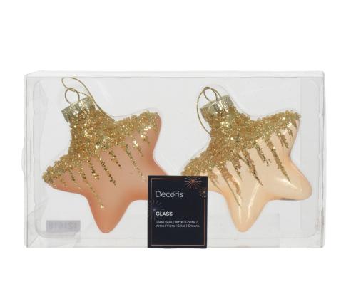 Guľa vianočná hviezda x2 sklo
