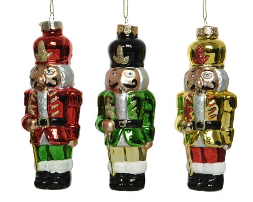 Guľa vianočná luskáčik x1 sklo