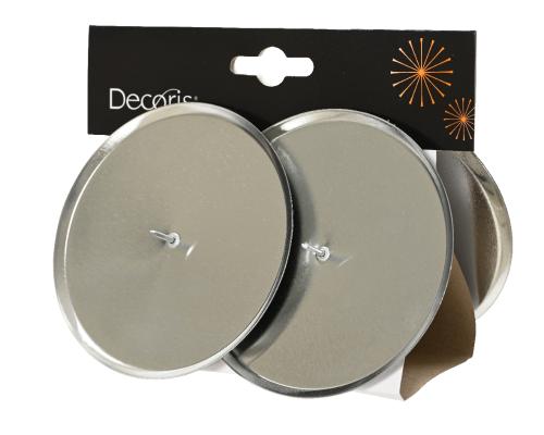 Pliešky pod sviečku strieborné 10 cm kov