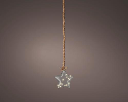 Hviezda záves pr. 20cm LED sklo