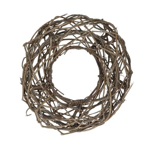 Wreath d38cm Woven open Frosted