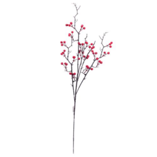 Vetva x1 červené bobule 70cm umelá