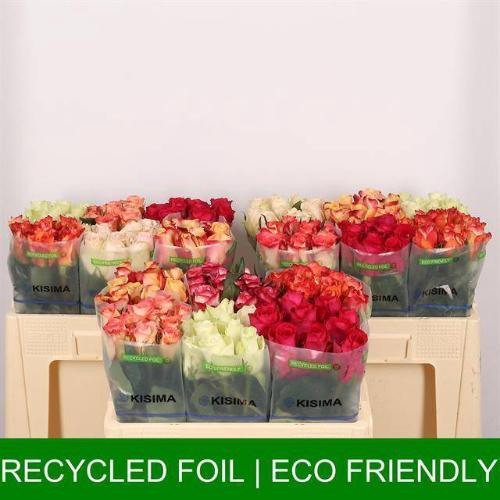 Rosa grootbloemig gemengd in fust