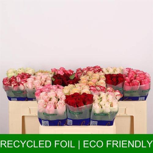 Rosa grootbloemig gemengd in fust