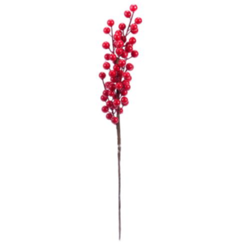 Vetva x1 červené bobule 45cm umelá