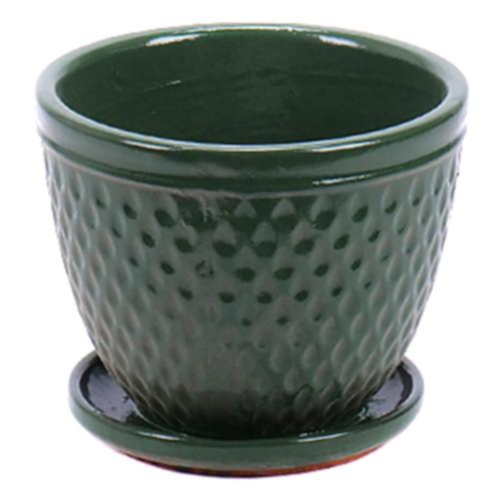 Kvetináč keramický s podložkou green 18.5x15.5 1/3