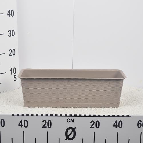 Balcony plant box with saucer RATOLLA SET - mocca