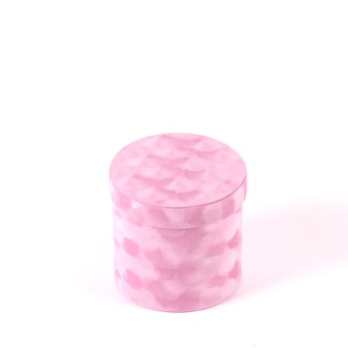 Box okrúhly zamatový ružový 2/3