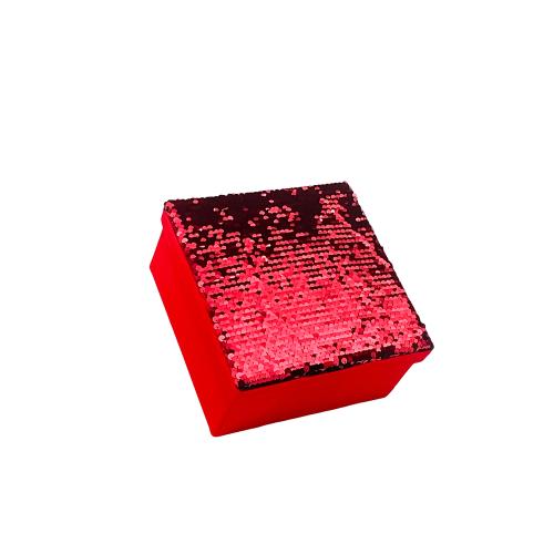 Box štvorec glitre červený 5/10