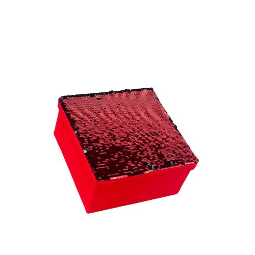 Box štvorec glitre červený 6/10