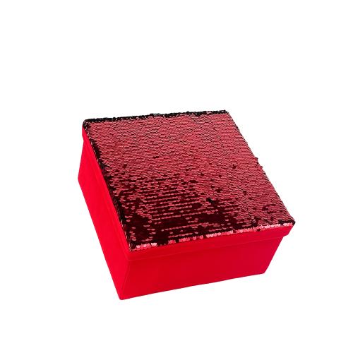 Box štvorec glitre červený 7/10