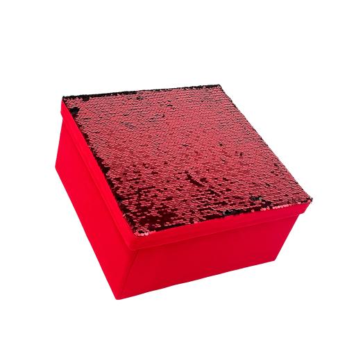 Box štvorec glitre červený 9/10