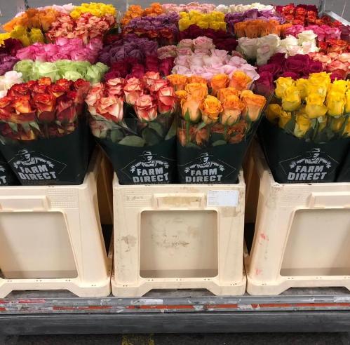 Rosa grootbloemig gemengd in fust