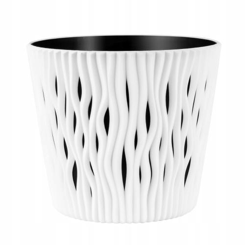 Flower pot SANDY ROUND  - white