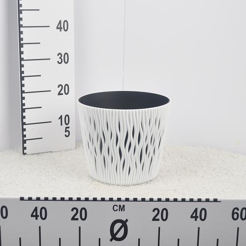 Flower pot - SANDY ROUND - white