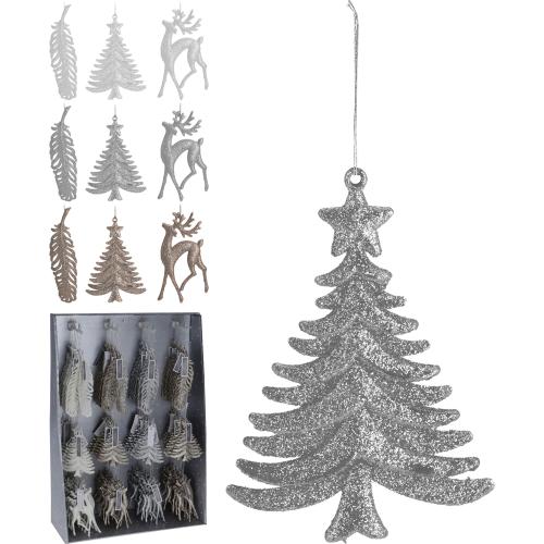 Ozdoba vian. záves strieborná 14cm