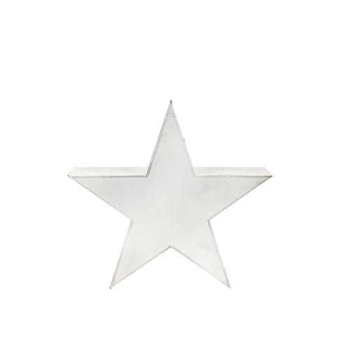 Hviezda drevo L biela plná