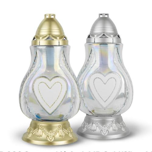 Kahan sklo DP 693 srdce v listoch gold/silver