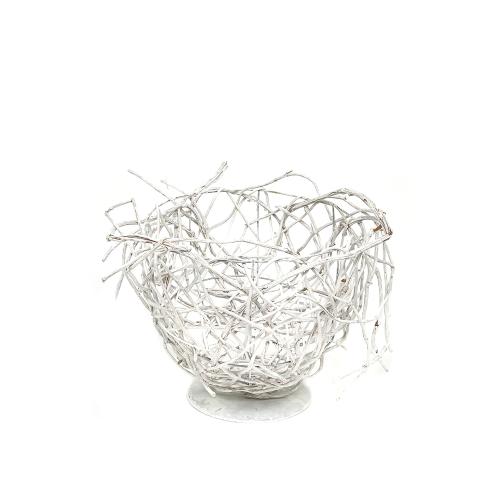 Kôš ratan okrúhly biely