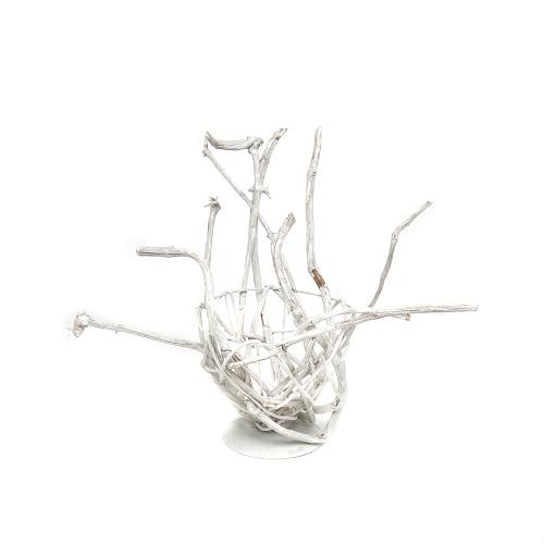 Kôš ratan okrúhly biely