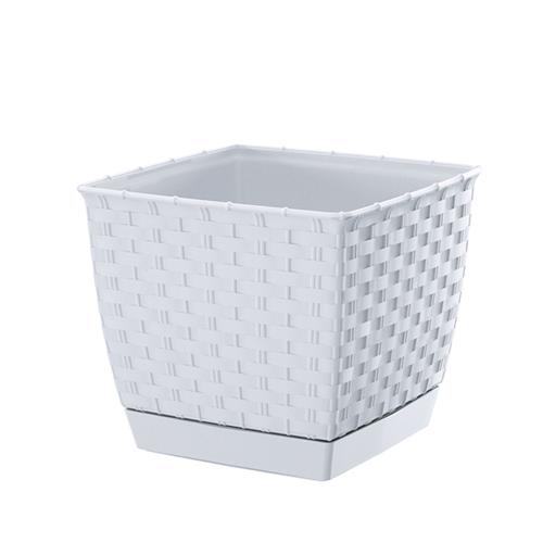 Kvetináč hranatý RATOLLA SQUARE 25cm biely