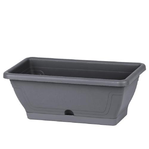 Kvetinac Strend Pro ECONOMY, truhlik, 40cm, 6 lit, podlozka, antracit