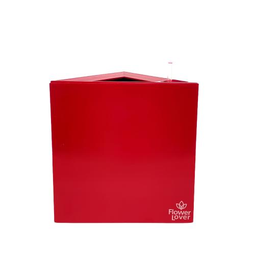 Kvetinac TRIANGEL 27x27x27 cervena