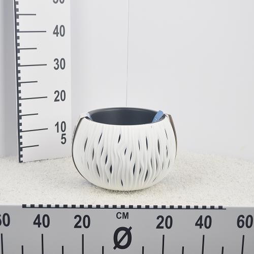 Kvetináč+vklad SANDY BOWL biely 29cm