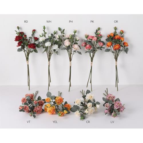 Kytica Ranunculus x3 červená/oranžová umelá