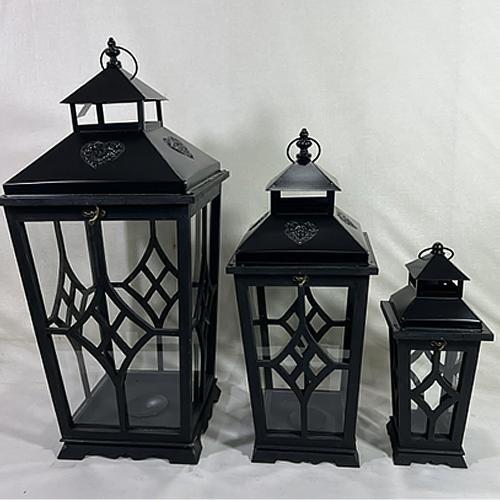 Lampáš drevo kov 16.5x16.5x41