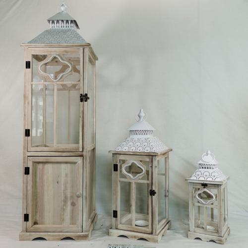 Lampáš drevo kov 17.5x17.5x41