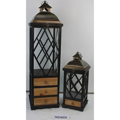 Lampáš drevo kov 23x23x58 1/2