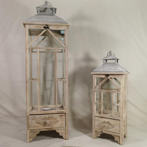 Lampáš drevo kov 25x18x67