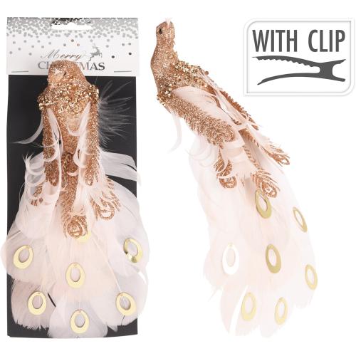 Páv štipec zlatý 6x5x25cm