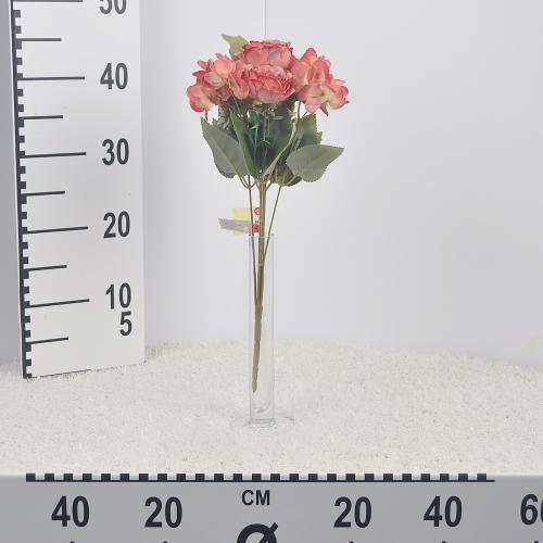 Kytica ruža, hortenzia x7 oranžová 39cm umelá
