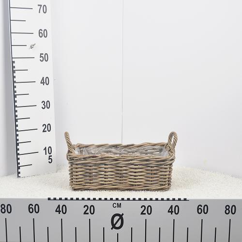 Kôš ratan obdlĺžnik s rúčkami 42x24x15cm