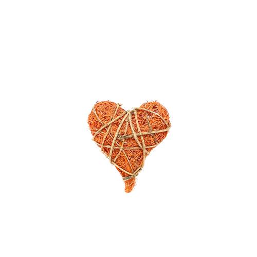 Srdce sisal 20/23 oranžové