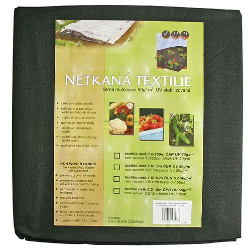 Textilia Garden 1,6x05 m, netkaná 50 g/m, čierna