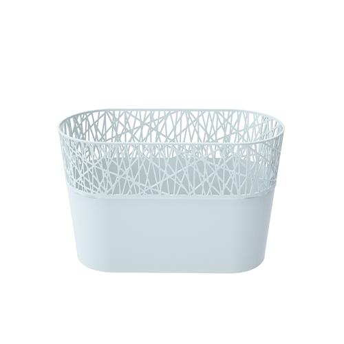Truhlík s krajkou CITY 28,5cm biely