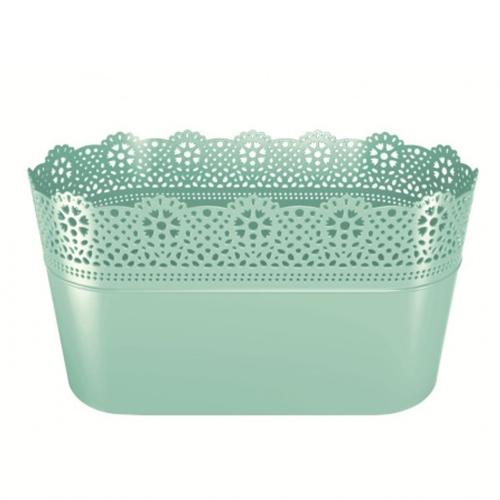 Truhlik s krajkou LACE 28,5cm pistácia