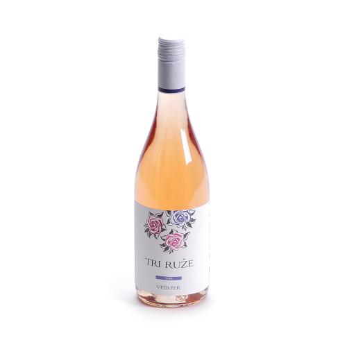 Velkeer Tri ruže 0,75 l, r. 2024,ak, ruž