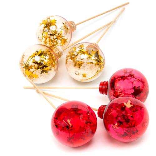 Zapichovačka guľa vianočná červená, zlatá bal