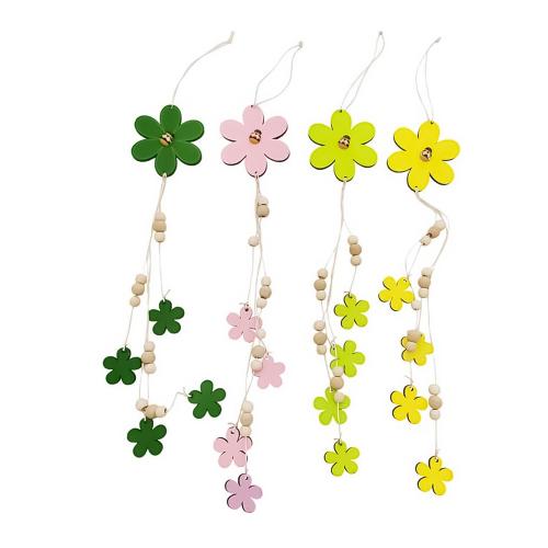 Dekor. záves drevo mix kvetov 75x75mm